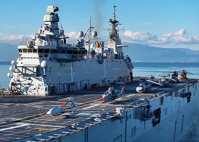 Türkiye’ye ait Anadolu sınıfı amfibi hücum gemisinin helikopter ve insansız hava araçları operasyonlarına uygun uçuş güvertesi